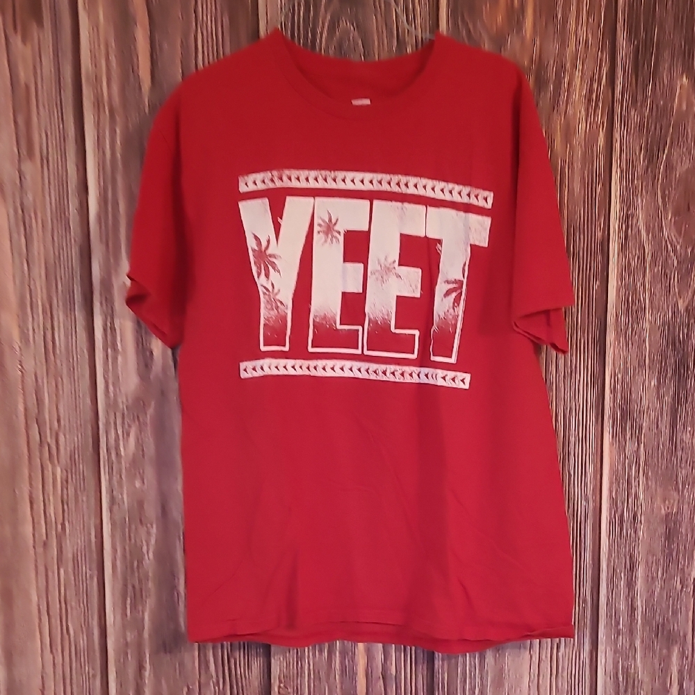Red Kids T-Shirt with 'YEET' Print